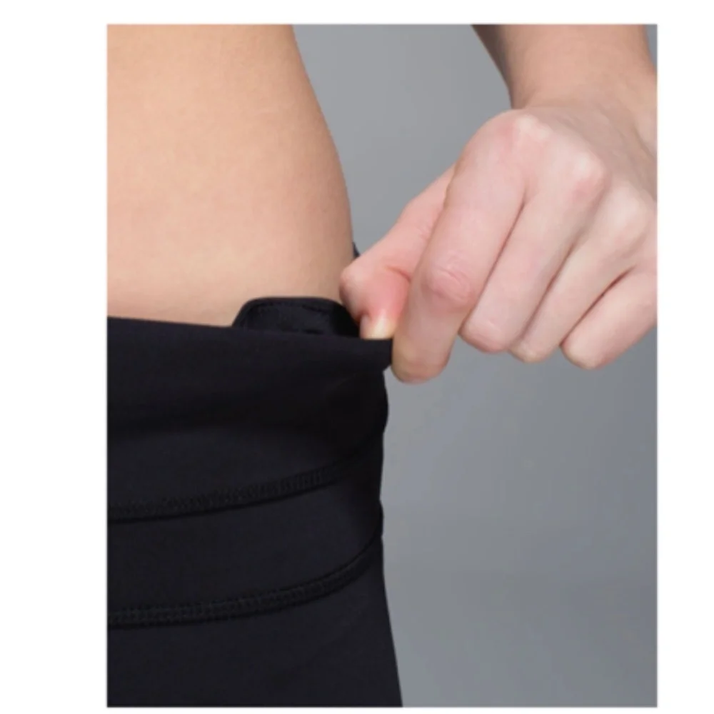 LULULEMON Run Inspire Crop II Block-It Pocket Black Size 2